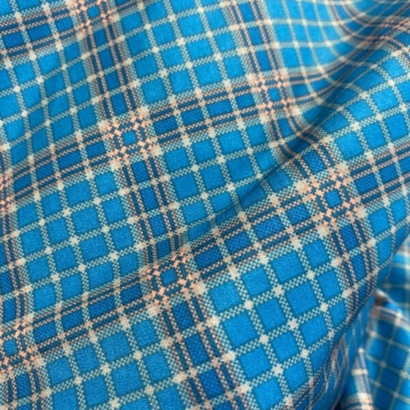 Greg Norman Mens Golf Shorts Sz 34 Blue Peach Flat Front - Picture 4 of 7